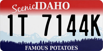 ID license plate 1T7144K