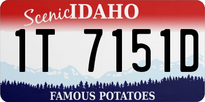 ID license plate 1T7151D