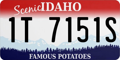 ID license plate 1T7151S