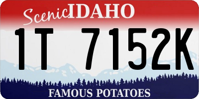 ID license plate 1T7152K