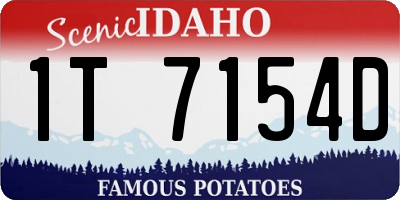 ID license plate 1T7154D