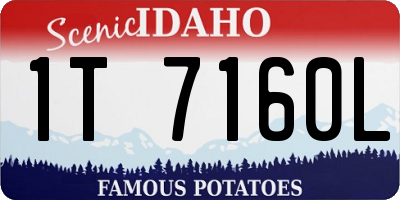ID license plate 1T7160L