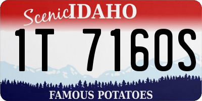 ID license plate 1T7160S