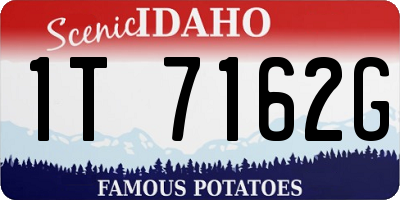 ID license plate 1T7162G