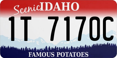 ID license plate 1T7170C