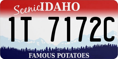 ID license plate 1T7172C