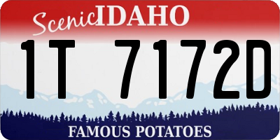 ID license plate 1T7172D
