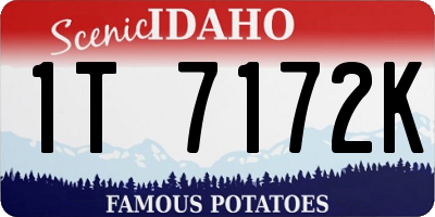 ID license plate 1T7172K
