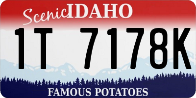 ID license plate 1T7178K