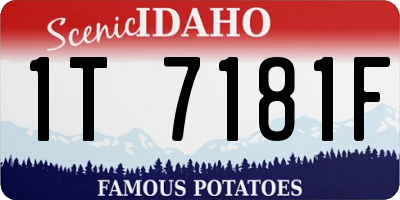 ID license plate 1T7181F
