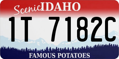 ID license plate 1T7182C