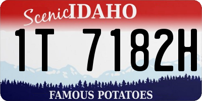 ID license plate 1T7182H