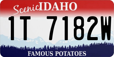 ID license plate 1T7182W