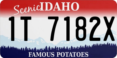 ID license plate 1T7182X