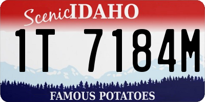 ID license plate 1T7184M