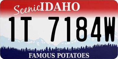 ID license plate 1T7184W