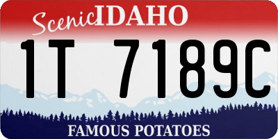ID license plate 1T7189C