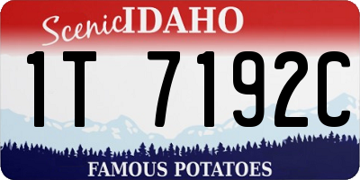 ID license plate 1T7192C
