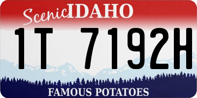 ID license plate 1T7192H