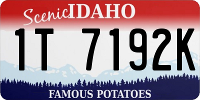 ID license plate 1T7192K