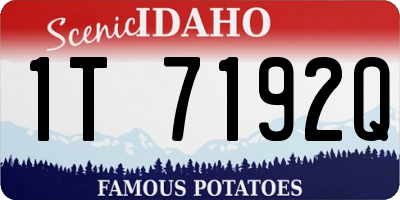 ID license plate 1T7192Q