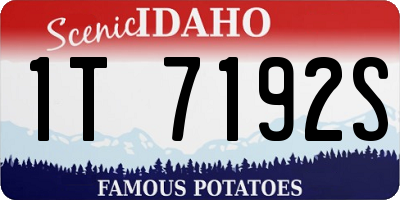 ID license plate 1T7192S