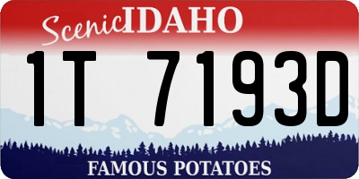 ID license plate 1T7193D