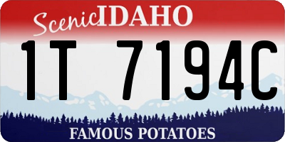 ID license plate 1T7194C