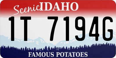 ID license plate 1T7194G