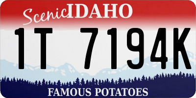 ID license plate 1T7194K