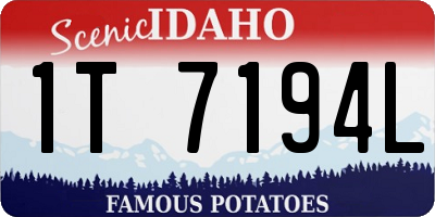 ID license plate 1T7194L