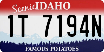 ID license plate 1T7194N