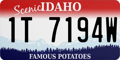 ID license plate 1T7194W