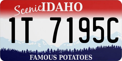 ID license plate 1T7195C