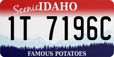 ID license plate 1T7196C