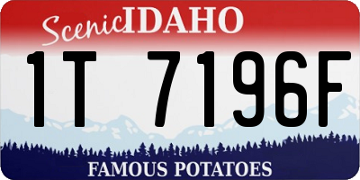ID license plate 1T7196F