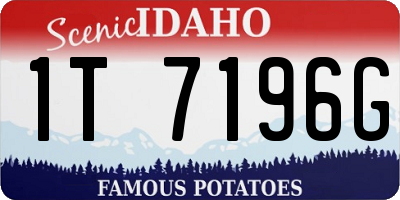 ID license plate 1T7196G