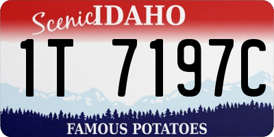 ID license plate 1T7197C