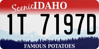ID license plate 1T7197D