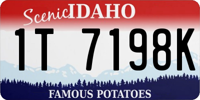 ID license plate 1T7198K