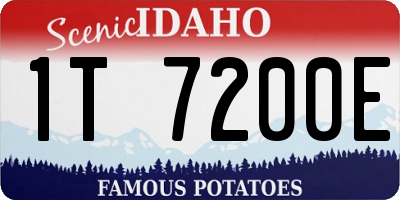 ID license plate 1T7200E