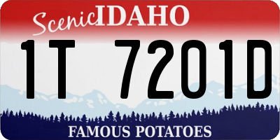 ID license plate 1T7201D