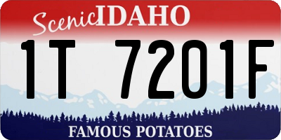 ID license plate 1T7201F