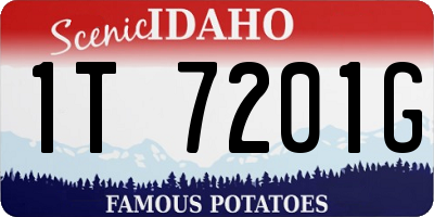 ID license plate 1T7201G