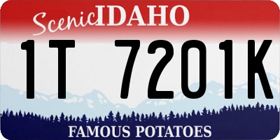 ID license plate 1T7201K