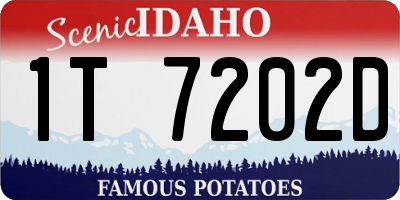 ID license plate 1T7202D