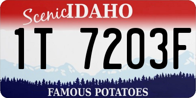 ID license plate 1T7203F
