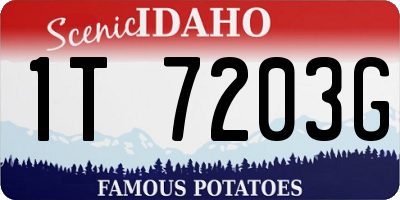 ID license plate 1T7203G