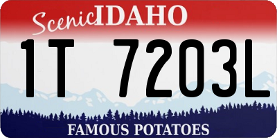 ID license plate 1T7203L