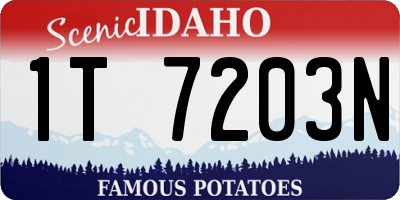 ID license plate 1T7203N